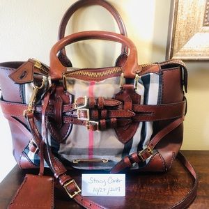 Burberry Brown House Check & leather Bridle bag